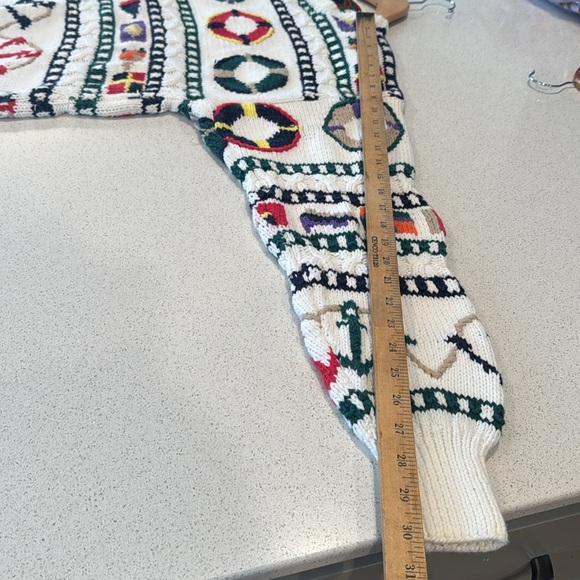 Vintage Rare  Boston Traders Nautical Theme Pattern Pullover White Knit Sweater - Picture 14 of 15